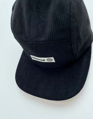 Asos Design Asos Daysocial Panel Cap In Black Cord ModeSens