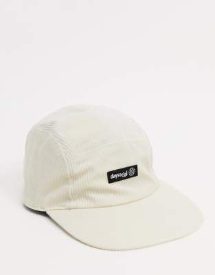 ASOS DESIGN ASOS DAYSOCIAL 5 PANEL CAP IN ECRU CORDUROY-WHITE 5ECRUCORD