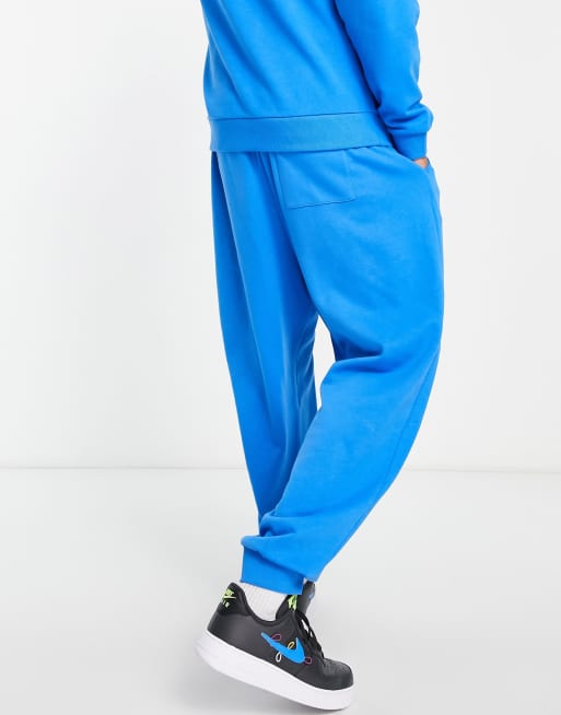 ASOS Daysocial co ord oversized joggers with logo print in bright blue