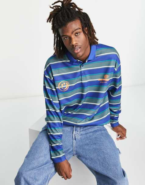 ASOS – Daysocial – Marinblå randig rugbytröja i oversize - view 1