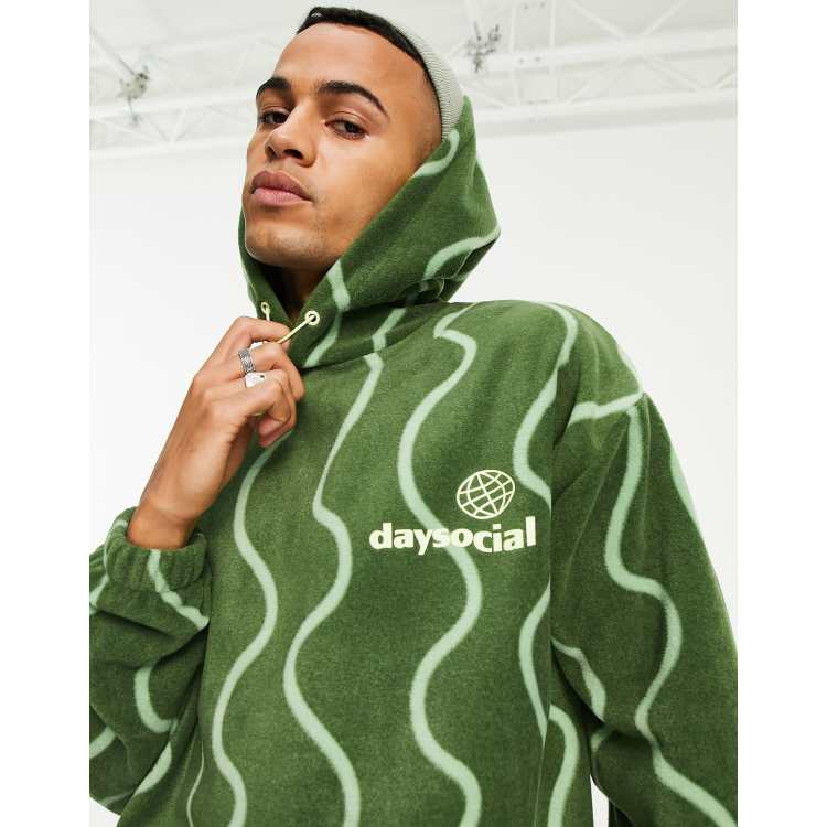 ASOS Daysocial unisex oversized set in polar fleece with all over print