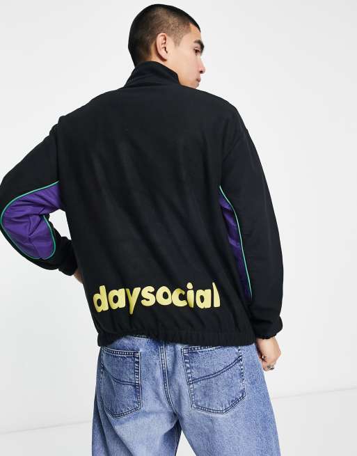 ASOS Daysocial oversized quarter zip sweatshirt in polar fleece