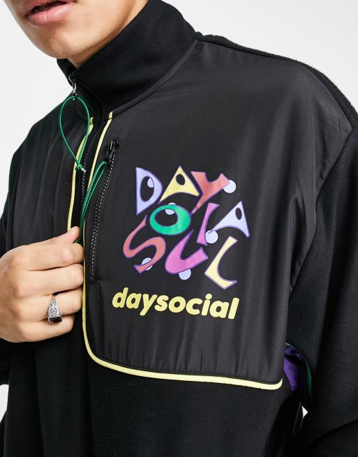 ASOS Daysocial oversized quarter zip sweatshirt in polar fleece