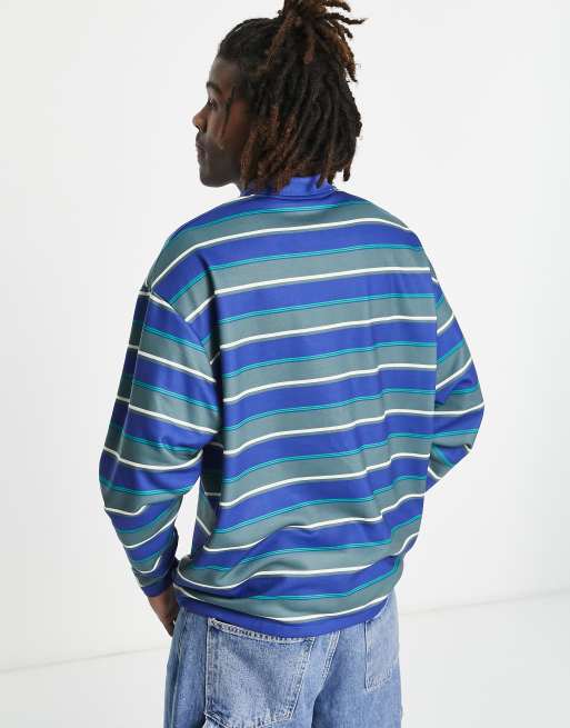 ASOS Daysocial - Oversized rugby-skjorte med gennemgående marineblå striber, 2 af 4