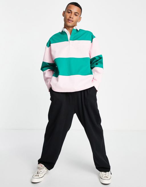 ASOS Daysocial - Polo de rugby oversize coupe carrée à motif color block, 4 de 4