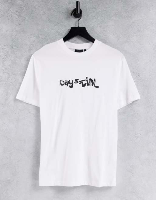ASOS Daysocial - T-shirt bianca con logo