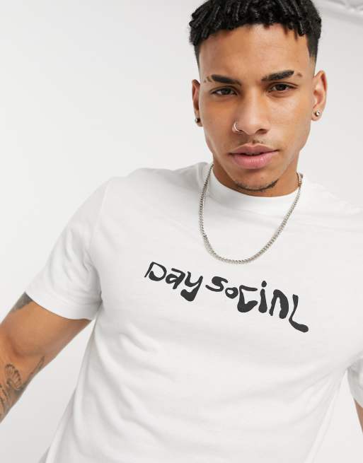 ASOS Daysocial tshirt in white with logo ASOS