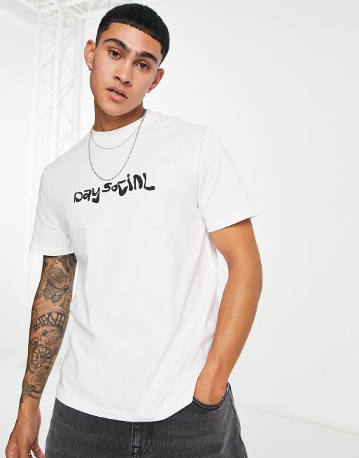 ASOS Daysocial t-shirt in white with logo | ASOS