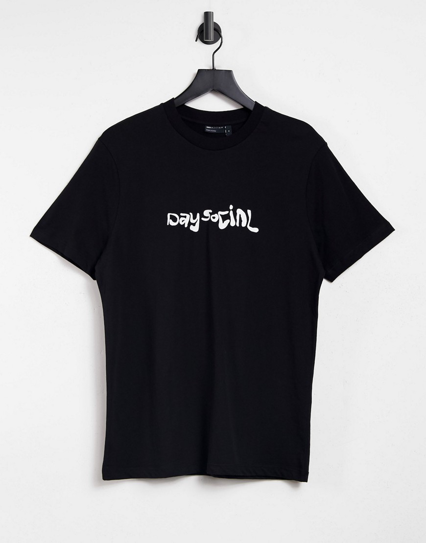ASOS - Daysocial - T-shirt met logo in zwart