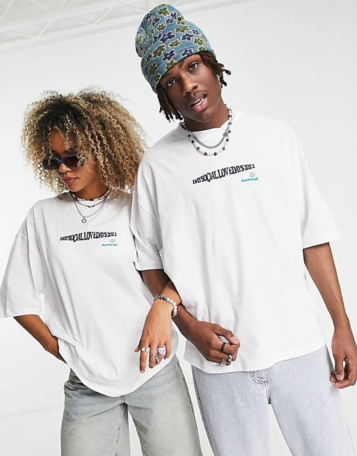 T-shirt unisexe oversize avec imprimé dessin dans le dos ASOS Daysocial Asos Vêtements Tops & T-shirts Tops Débardeurs 
