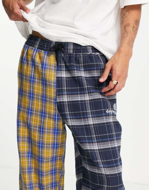 ASOS Daysocial tapered pants in patchwork check design ASOS