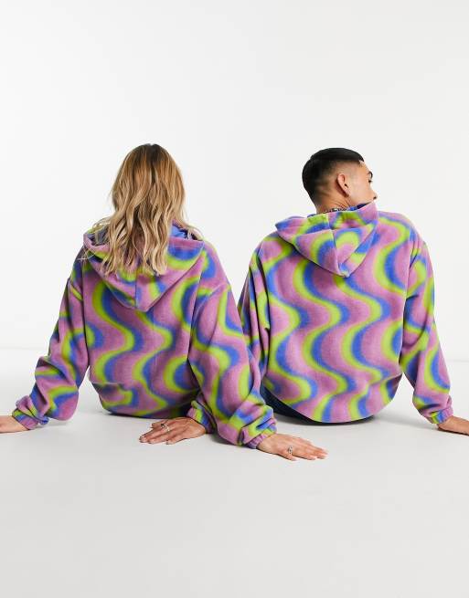 COLLUSION Plus oversized hoodie & sweatpants set in overdye heather purple