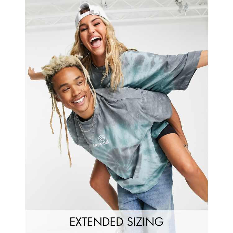 ASOS Daysocial unisex oversized t-shirt with multi scribble back