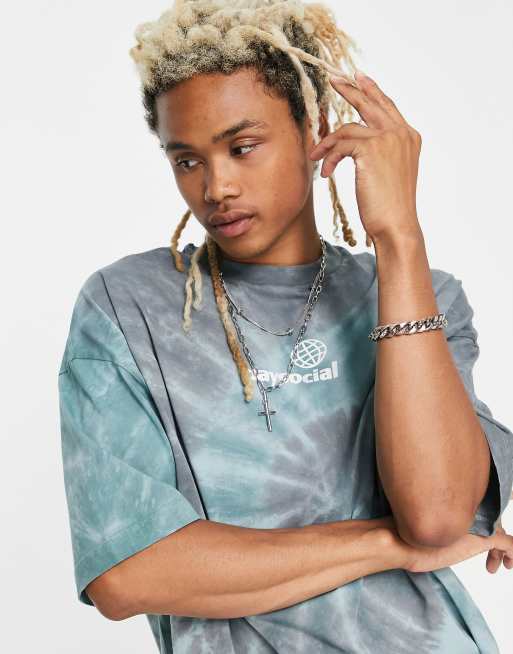 ASOS Daysocial unisex oversized t-shirt with multi scribble back