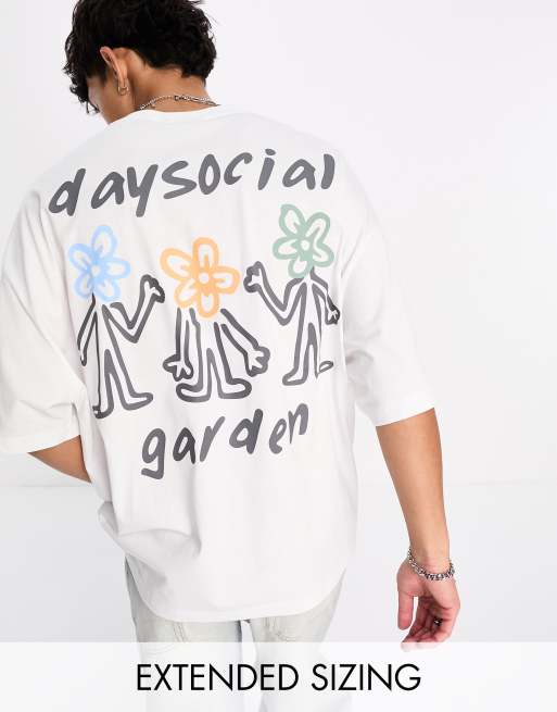 ASOS Daysocial – Vit t-shirt i oversize med 