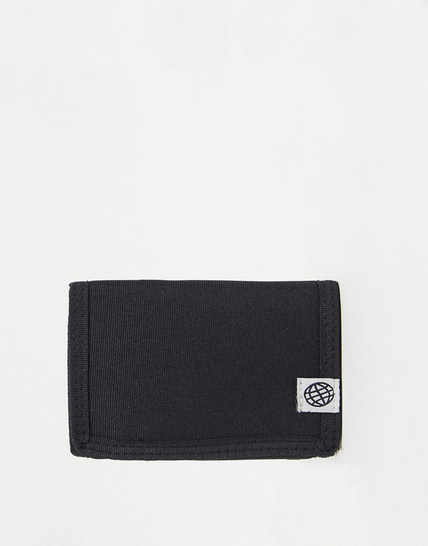 ASOS Daysocial wallet in black nylon with binding detail