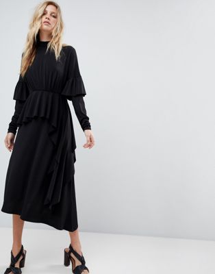ASOS - Deconstructed jurk met open achterkant-Zwart