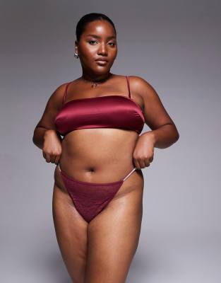 Asos Curve Asos Deisgn Curve 2-pack Diamante Tanga Thongs In Red