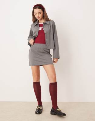 Thumbnail - ASOS DEISGN - Eleganter Minirock in Grau, Kombiteil