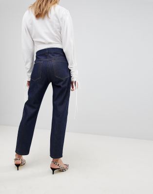 indigo straight leg jeans