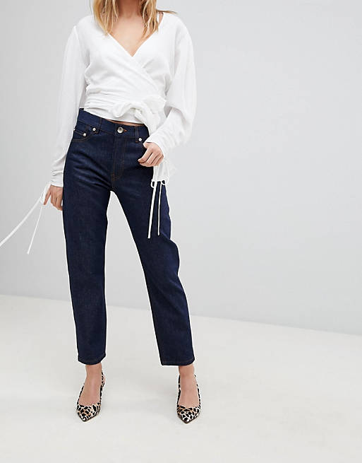 ASOS DEISGN – Florence Authentic –  Jeans mit geradem Schitt in reinem Indigo
