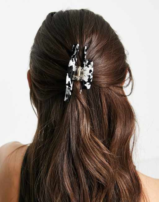 ASOS DEISGN hair clip claw with double prongs in mono resin, 2 of 4