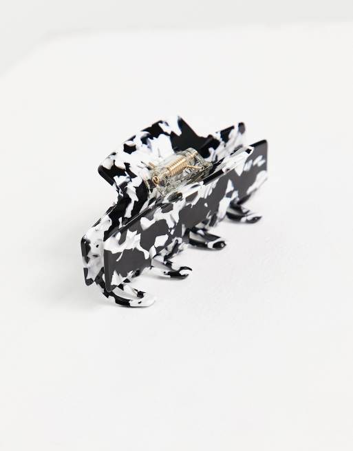 ASOS DEISGN hair clip claw with double prongs in mono resin, 3 of 4