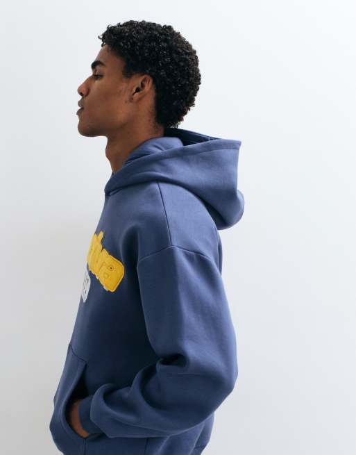 ASOS DEISGN hoodie oversize avec appliqué poitrine bleu marine, 4 de 5