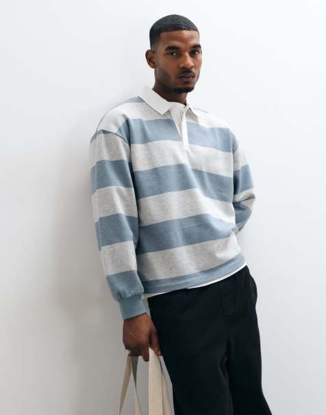 ASOS DEISGN oversized rugby in gray heather - view 1