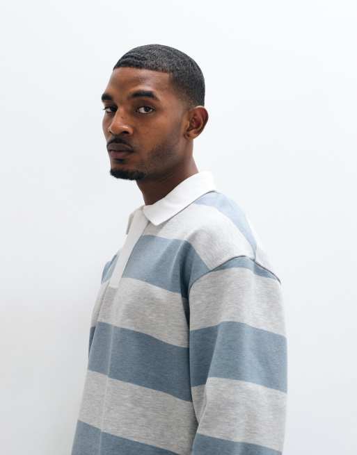 ASOS DEISGN - polo de rugby extragrande gris jaspeado, 5 de 5