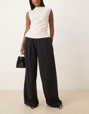 Asos Design Asos Deisgn Tailored Low Rise Pull On Pants In Black