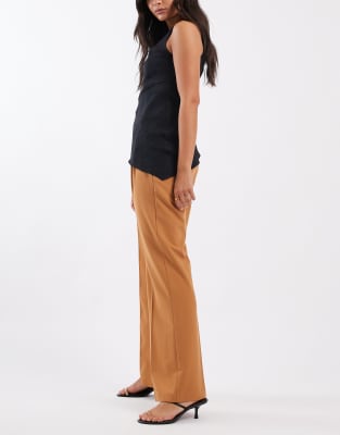 Asos Design Asos Deisgn Tailored Relaxed Flared Pants In Brown