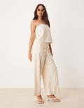 [ASOS DESIGN] ASOS DEISIGN embroidery detail pants in cream (part of a set)-White 12 Cream