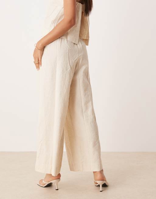 ASOS DEISIGN eyelet detailing pants in cream - part of a set, 5 of 5