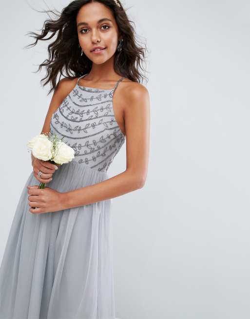 Asos design delicate embellished strappy maxi dress sale