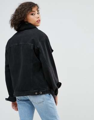 asos black denim jacket womens