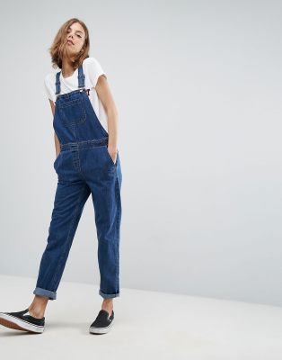 ASOS Denim Dungaree in Stonewash Blue