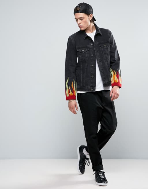 Jeans con hot sale fiamme uomo