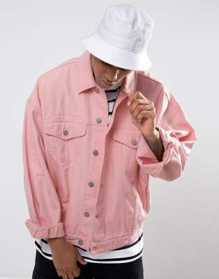 pink oversized denim jacket