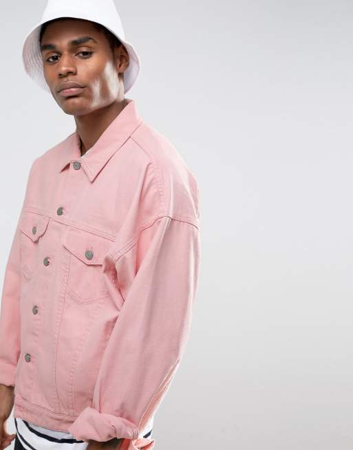 Pink denim 2025 jacket asos