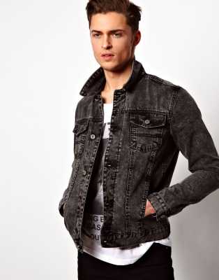 acid wash jean jacket mens