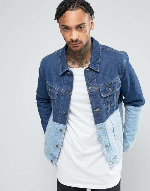 Asos colour block denim on sale jacket