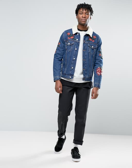 Asos borg denim store jacket