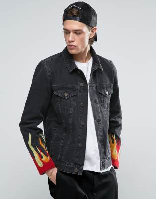 flame denim jacket mens