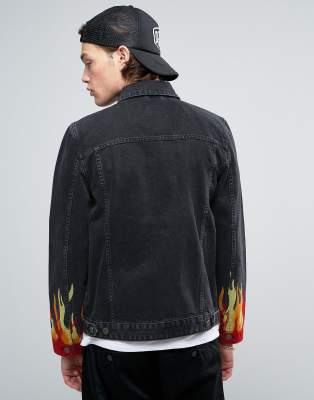 flame denim jacket mens