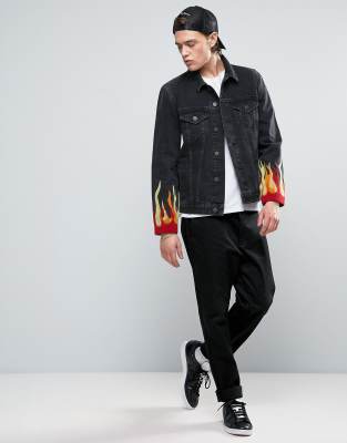 flame denim jacket mens