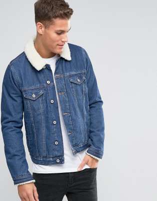 denim jacket with fleece collar