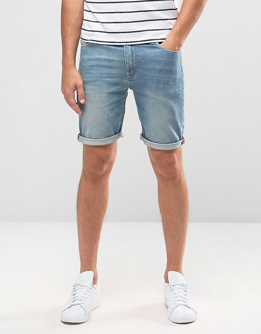 ASOS Denim Shorts In Super Skinny Light Blue | ASOS