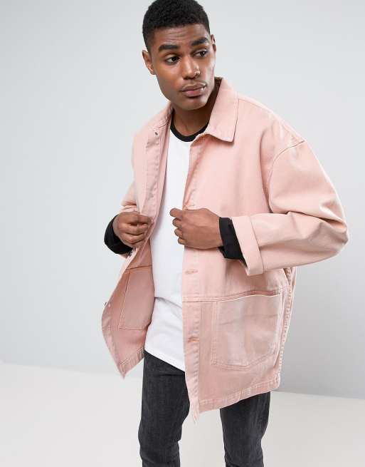 Pink denim 2025 jacket asos