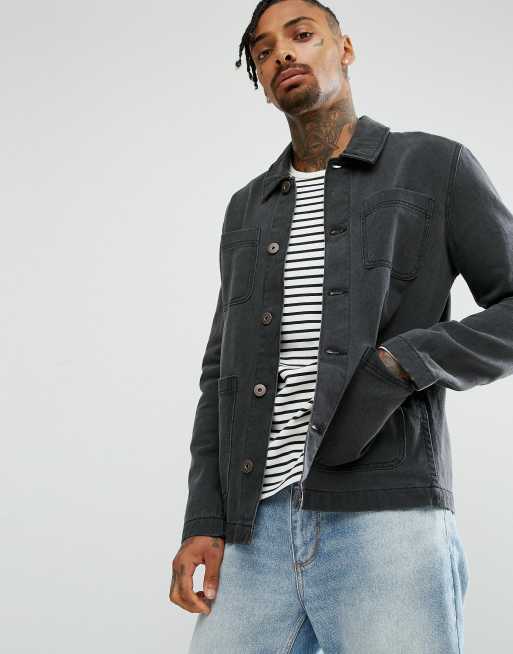 Mens black shop worker jacket